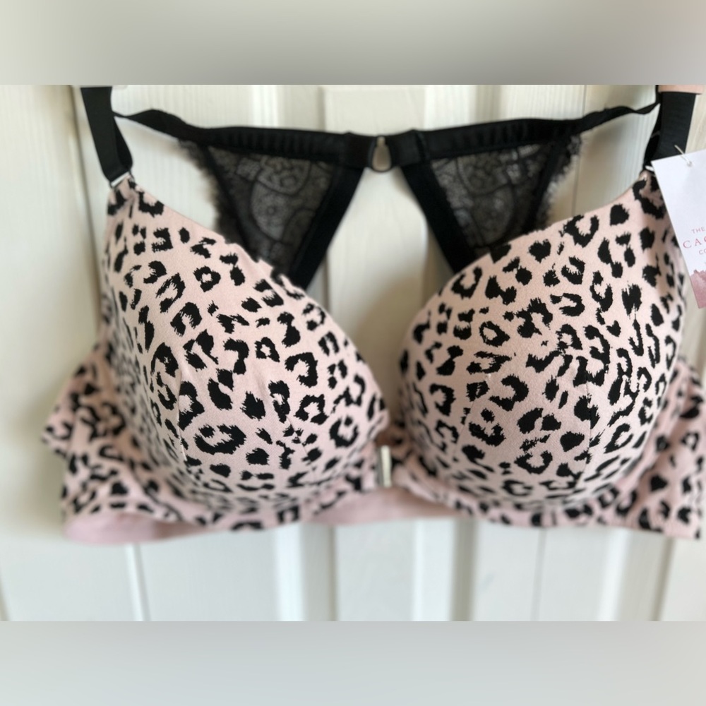 Front close, cotton, underwire. Leopard print fully lined